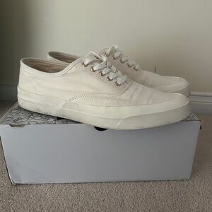 Maison Kitsune Classic Men's Canvas Low-Top Sneakers in Off-White